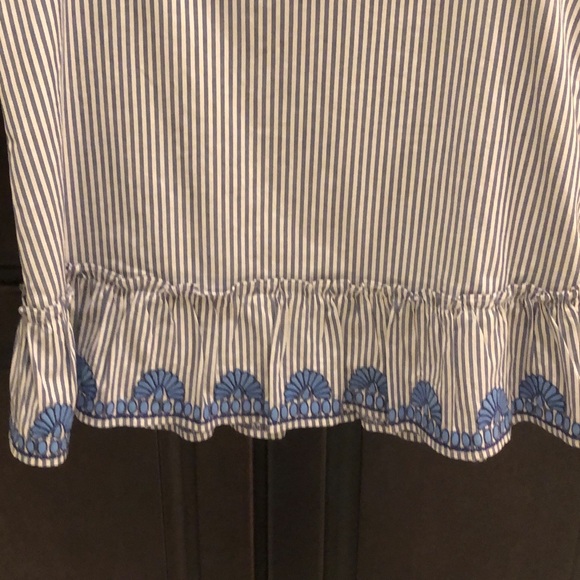 Vineyard Vines Striped Embroidered Peplum Top - Picture 4 of 8